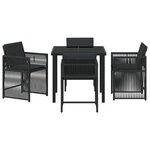 vidaXL Ensemble de salle à manger pour jardin 5 Pièces Noir polyrotin