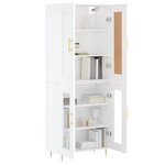 vidaXL Buffet haut Blanc 69 5x34x180 cm Bois d'ingénierie