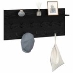 vidaXL Porte-manteau mural avec étagère Chêne noir 100 x 40 x 12 cm