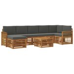 vidaXL Ensemble de canapés d'extérieur 7 Pièces Naturel et Anthracite