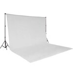 Tectake Toile de fond Photo Vidéo 3 m x 6 m + Sac - blanc