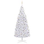 vidaXL Arbre de Noël artificiel pré-éclairé et boules 400 cm blanc