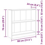 vidaXL Bibliothèque chêne sonoma 80x24x75 cm bois d'ingénierie