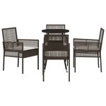 vidaXL Ensemble de salle à manger pour jardin 5 Pièces Marron Poly rotin