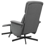 vidaXL Fauteuil de massage inclinable et repose-pieds gris foncé tissu
