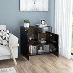 Vidaxl buffet noir brillant 80x36x75 cm aggloméré