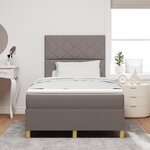 vidaXL Lit à ressorts avec matelas & LED taupe 120x200 cm Tissu