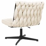 vidaXL Chaise pivotante de bureau crème bouclé comme de la laine tissu