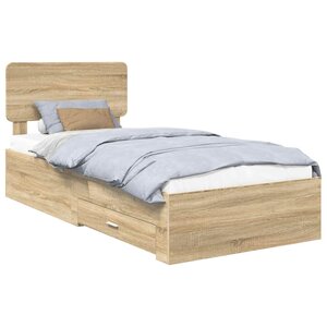 vidaXL Cadre de lit Chêne Sonoma 90 x 200 cm Bois d'ingénierie