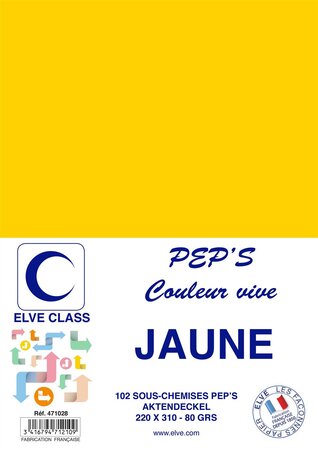 Pqt de 102 Sous-chemises 80 g 220 x 310 mm PEP'S Coloris Vifs Jaune ELVE