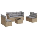 vidaXL Salon de jardin avec coussins 8 Pièces beige résine tressée