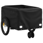 vidaXL Remorque de vélo noir et jaune 30 kg fer
