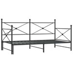 vidaXL Lit de jour et lit gigogne sans matelas noir 100x190 cm acier