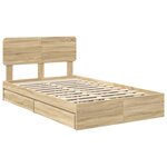 vidaXL Lit de Rangement Chêne Sonoma 120 x 200 cm Bois d'ingénierie