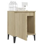 vidaXL Tables de chevet avec pieds en métal chêne sonoma 40x30x50 cm