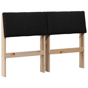 vidaXL Tête de lit capitonnée Noir 120 cm Pin massif