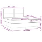vidaXL Sommier à lattes de lit avec matelas Gris foncé 160x200cm Tissu