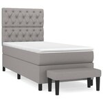 vidaXL Sommier à lattes de lit avec matelas Gris clair 80x200 cm Tissu