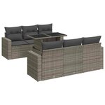 vidaXL Salon de jardin avec coussins 7 Pièces gris résine tressée