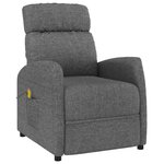 vidaXL Fauteuil de massage Gris foncé Tissu