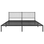 vidaXL Cadre de lit métal sans matelas avec tête de lit noir 200x200cm