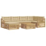 vidaXL Ensemble de canapés d'extérieur 7 Pièces Blanc et Beige