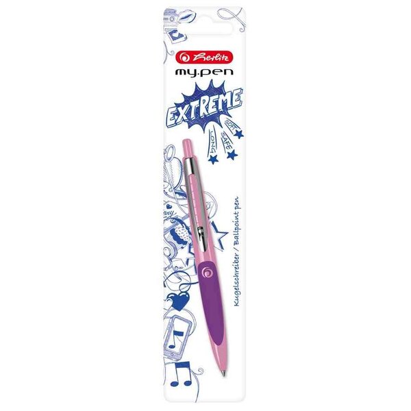 Stylo à bille rétractable my.pen  rose/violet HERLITZ