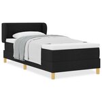 Lit box spring vidaXL avec matelas - Noir  90x190 cm  Tissu