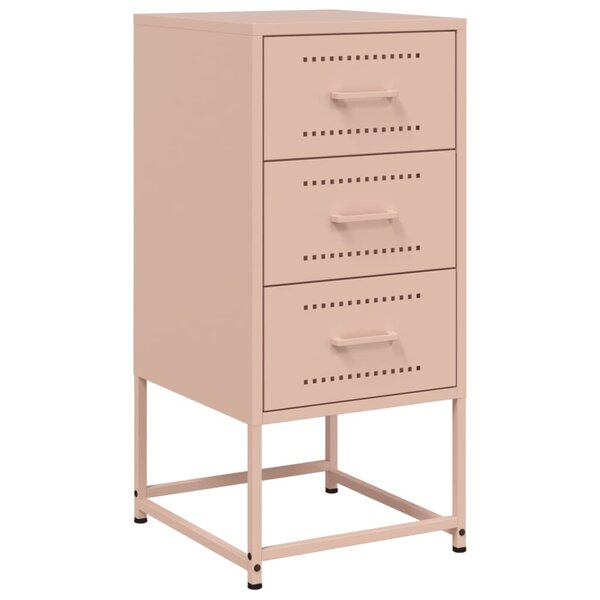 vidaXL Table de chevet rose 36x39x78 cm acier