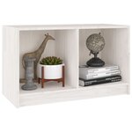 vidaXL Meuble TV Blanc 70x33x42 cm Bois de pin massif