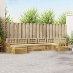 vidaXL Ensemble de canapés d'extérieur 7 Pièces Blanc et Beige
