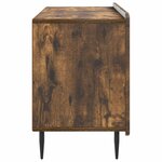 vidaXL Meuble TV 99 x 34 5 x 52 cm Chêne fumé Bois d'ingénierie