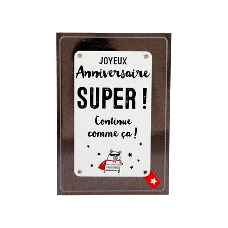 Carte de voeux paillettes - anniversaire - super ! Continue comme ça !