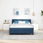 vidaXL Lit à ressorts avec matelas Bleu 160 x 200 cm tissu