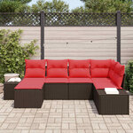 vidaXL Ensemble de canapé de jardin 6 Pièces Marron polyrotin