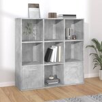 vidaXL Bibliothèque Gris béton 98x30x98 cm Bois d’ingénierie
