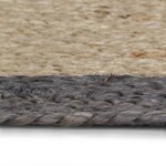 vidaXL Tapis fait à la main Jute avec bord gris foncé 150 cm