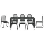 vidaXL Ensemble de salle à manger pour jardin 9 Pièces Noir