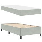 vidaXL Cadre de lit avec matelas Gris clair 90 x 200 cm tissu