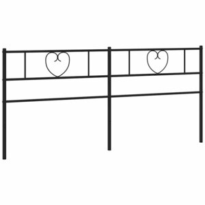 vidaXL Tête de lit de remplacement métal noir 180 cm