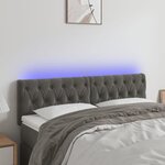 vidaXL Tête de lit à LED Gris foncé 144x7x78/88 cm Velours