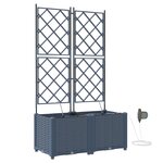 Jardinières vidaXL avec système d'irrigation 2 Pièces Gris
