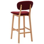 vidaXL Tabourets de bar lot de 2 rouge bordeaux tissu