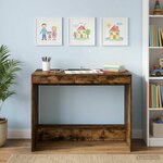 vidaXL Bureau de lit Chêne fumé Bois d'ingénierie 100 x 45 x 75 cm