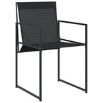 vidaXL Ensemble à manger de jardin 15 Pièces noir textilène