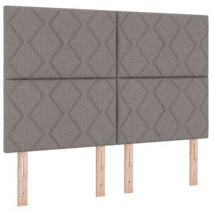vidaXL Lit Box Spring avec Matelas & LED Taupe 140x190 cm Tissu