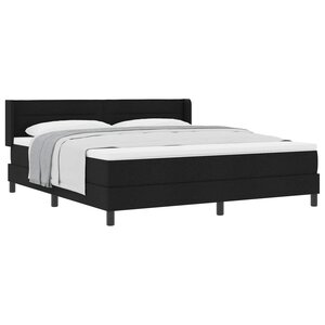 vidaXL Lit à ressorts avec tête de lit Noir 200 x 180 cm tissu