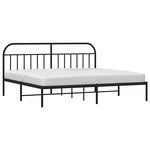 vidaXL Cadre de lit métal sans matelas avec tête de lit noir 200x200cm