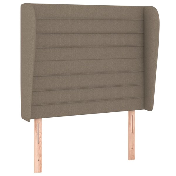 vidaXL Tête de lit avec oreilles Taupe 93x23x118/128 cm Tissu