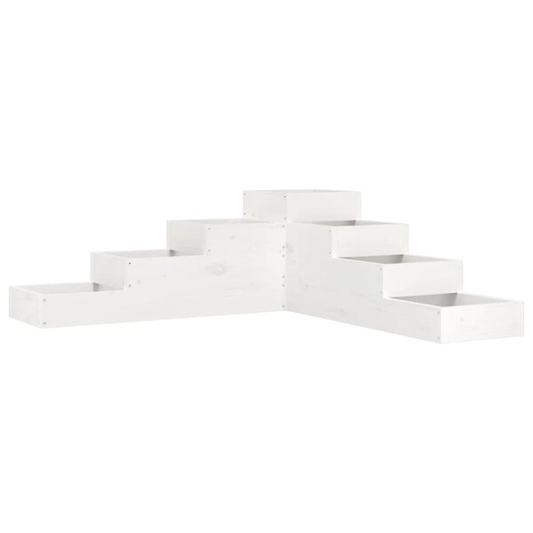 vidaXL Jardinière 4 niveaux 106x104 5x36 cm blanc bois de pin massif